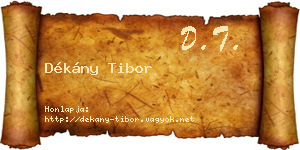 Dékány Tibor névjegykártya