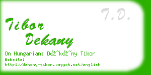 tibor dekany business card